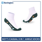 Burlington Boys’ Cotton Casual Ankle Socks 3 pairs in 1 pack BBCKG83