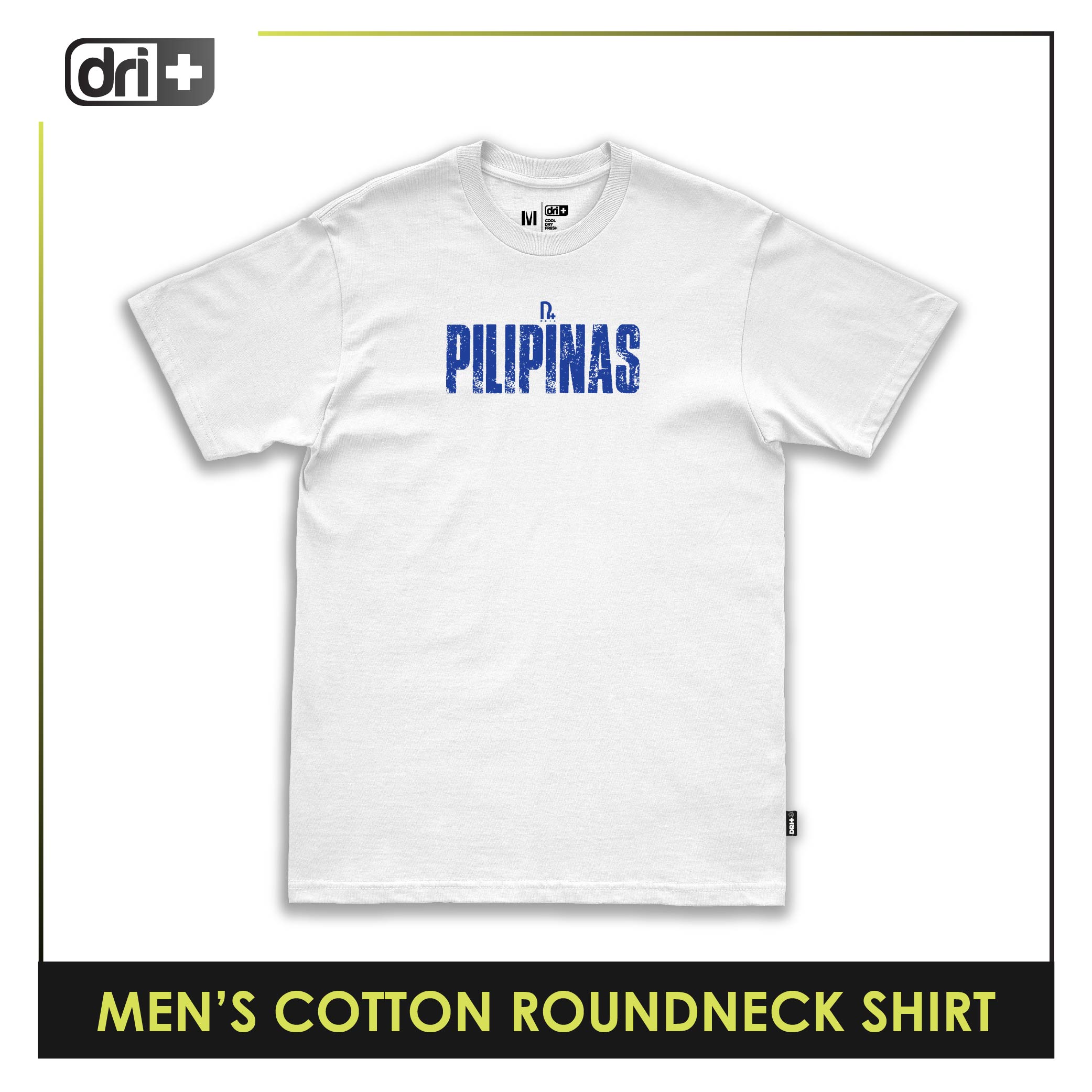 Dri Plus Pilipinas Men’s Anti-Odor Sweat Wicking Cotton Roundneck Shirt 1 piece DUMSRC534