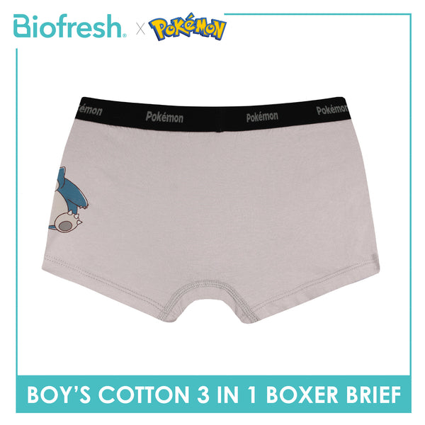 Biofresh | Pokemon Boys’ Antimicrobial Cotton Boxer Brief 3 pieces in a pack PKBBBG533