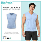 Biofresh Men's Antimicrobial Cotton Rich V-Neck Sleeveless shirt 1 piece UMSM631