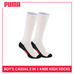 Puma Boys’ Cotton Thin Casual Knee High Socks 3 pairs in a pack PBKHG1