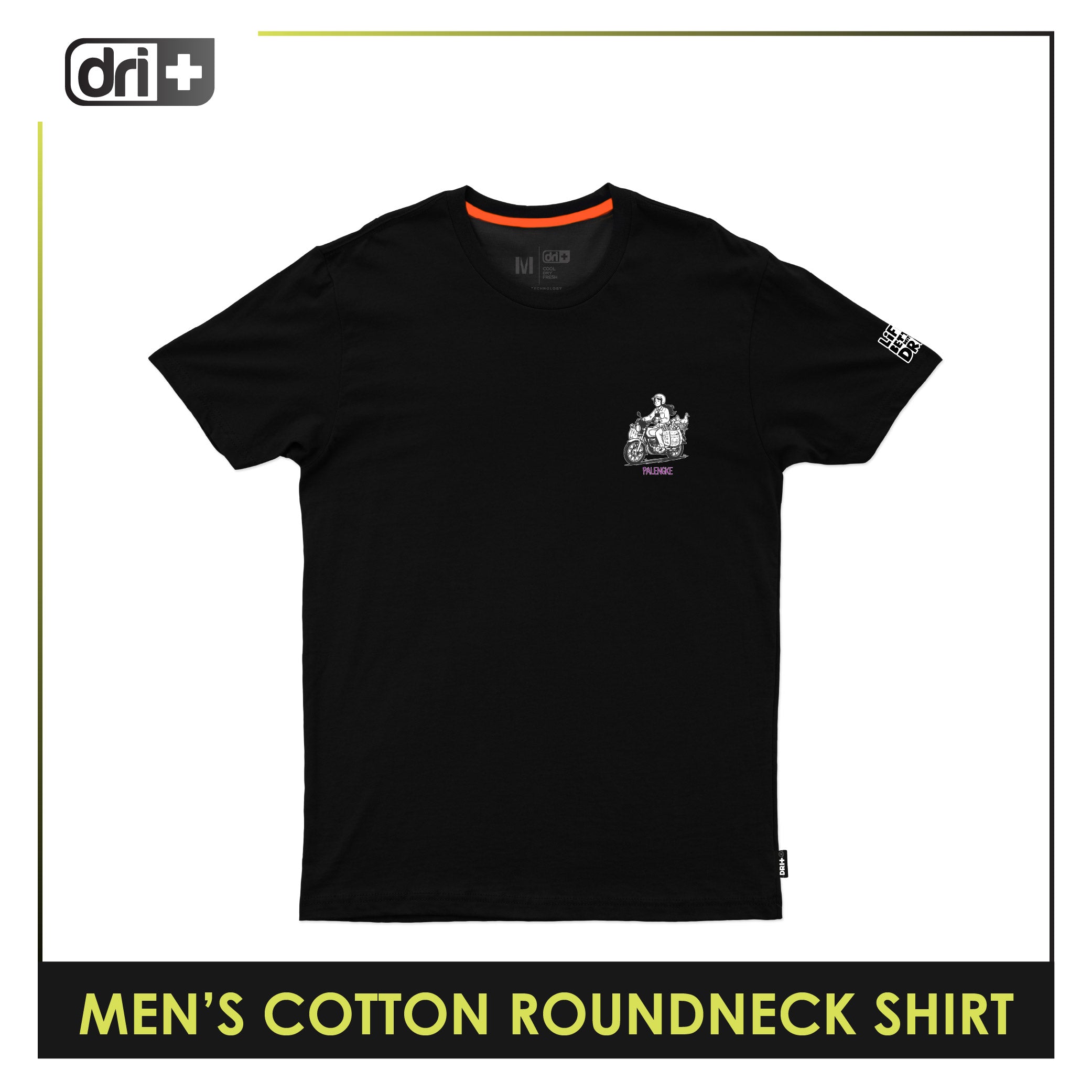 Dri plus Men's Cooltura Anti-Odor Sweat Wicking Cotton Roundneck Shirt Collection 1 piece DUMSRC614