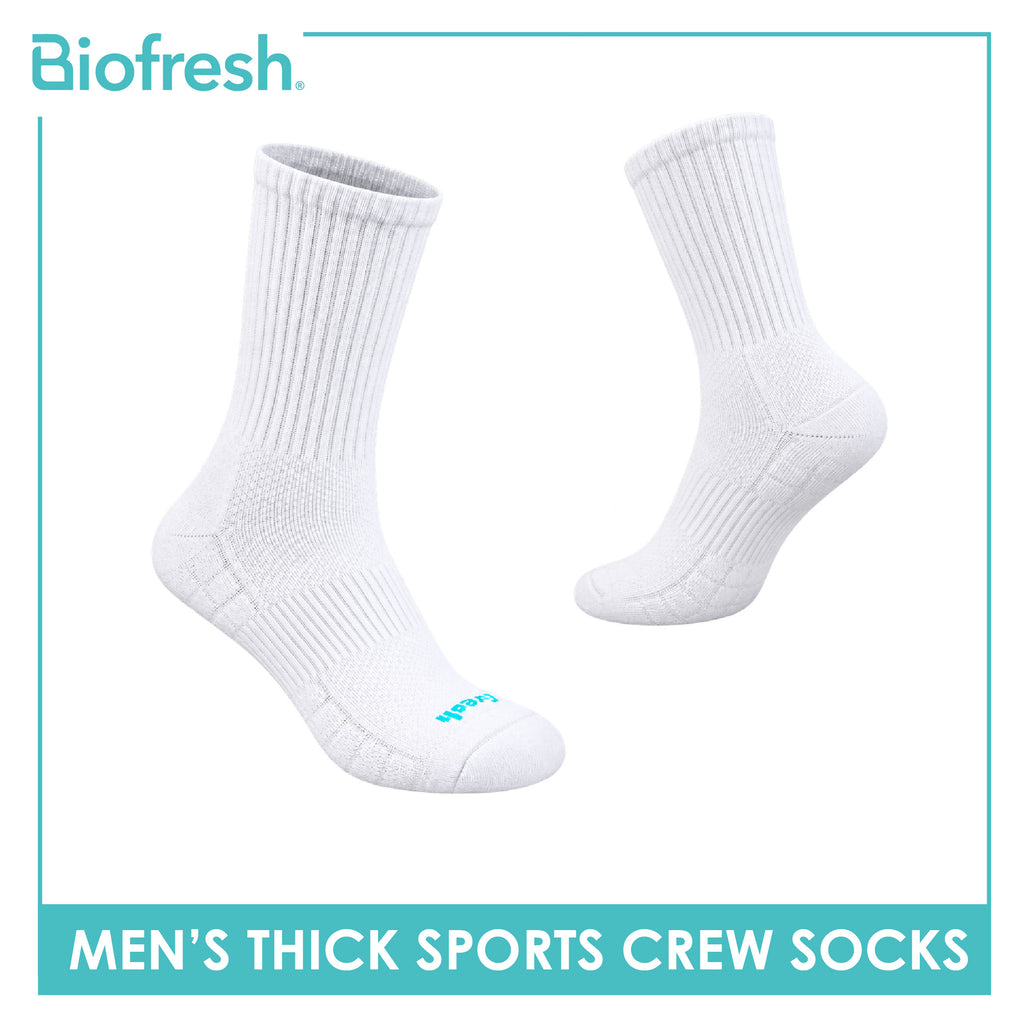 Biofresh Men's Antimicrobial Cotton Thick Sports Crew Socks 1 pair RMS631