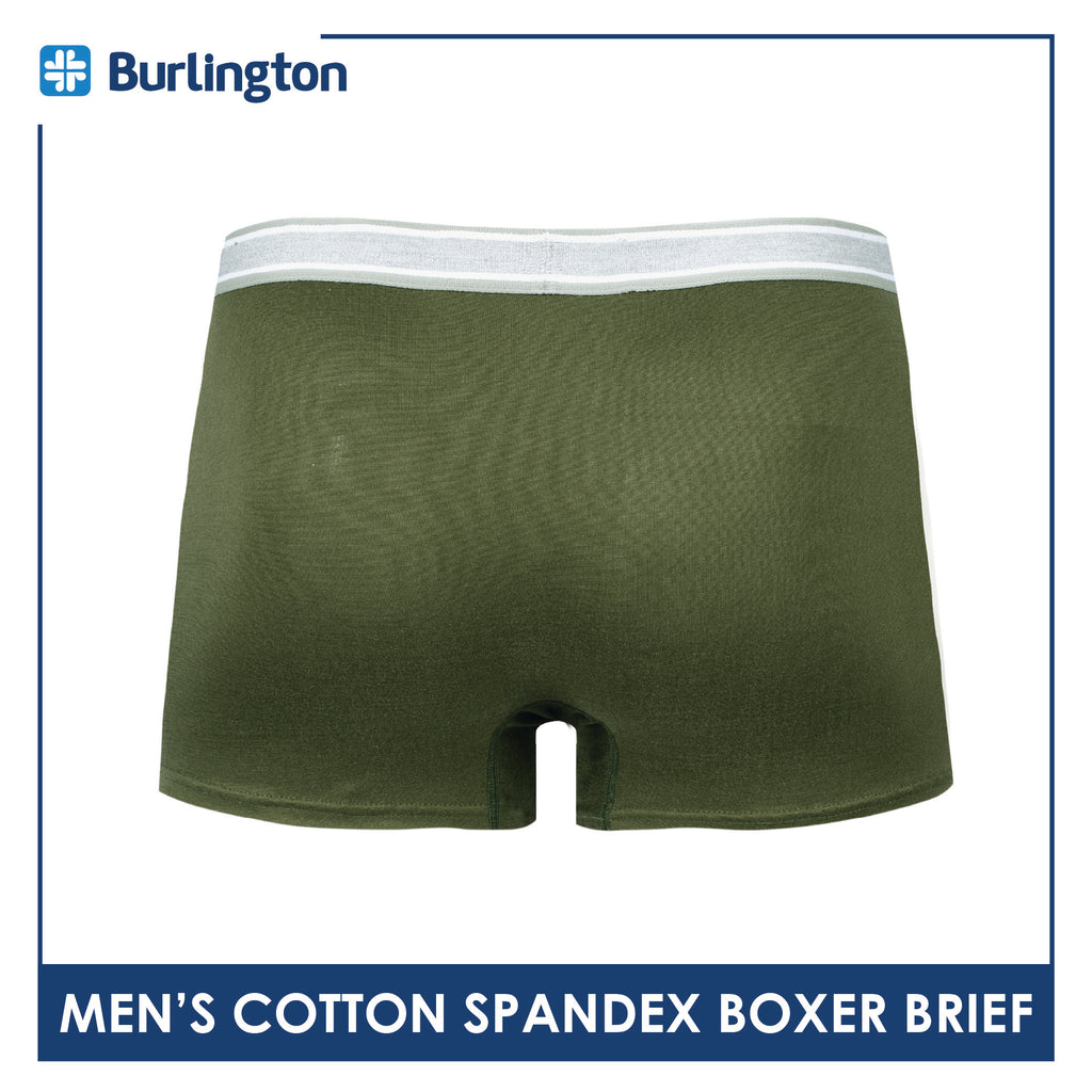 Burlington Men's Cotton Spandex Boxer Brief 1 piece GTMBBFS3 (Limited Time Offer)