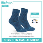 Biofresh Boys’ Antimicrobial Cotton Thin Casual Socks 1 pair in 1 pack RBC631