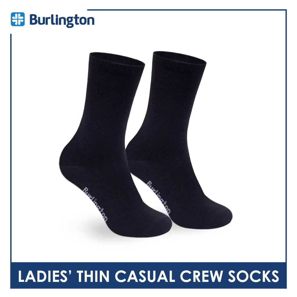 Burlington Ladies Cotton Stick & Style Thin Casual Crew Socks 1 pair BLCD631