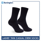 Burlington Ladies Cotton Stick & Style Thin Casual Crew Socks 1 pair BLCD631