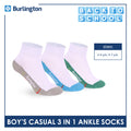 Burlington Boys’ Cotton Casual Ankle Socks 3 pairs in 1 pack BBCKG81