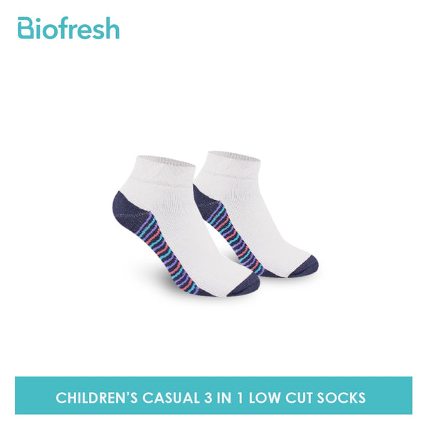 Biofresh Children's Antimicrobial Thin Casual School Ankle Socks 3 pairs in a pack RGSKG15