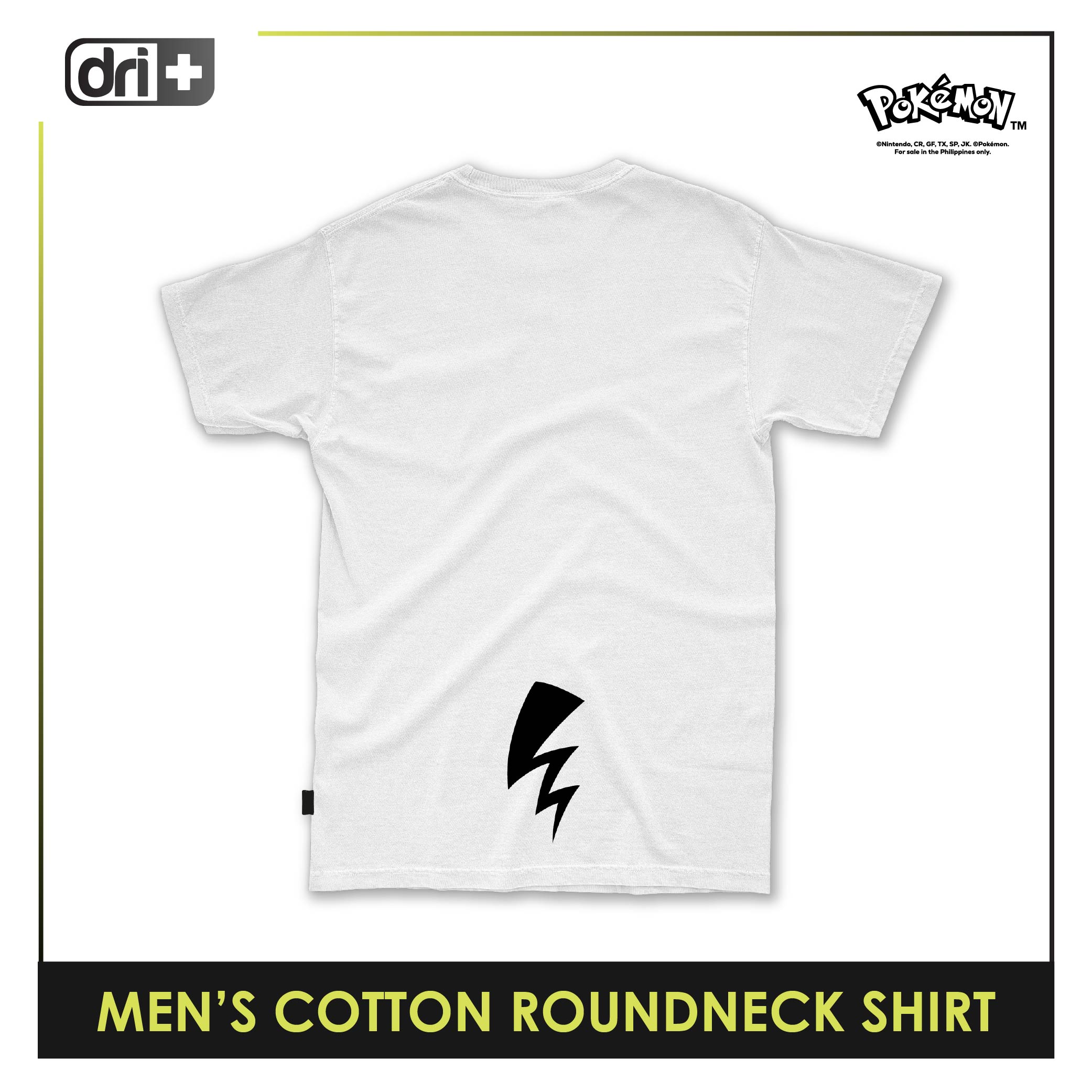 Dri Plus Men’s Pokemon Collection Anti-Odor Sweat Wicking Cotton Roundneck Shirt 1 pc PKDUMSRC531