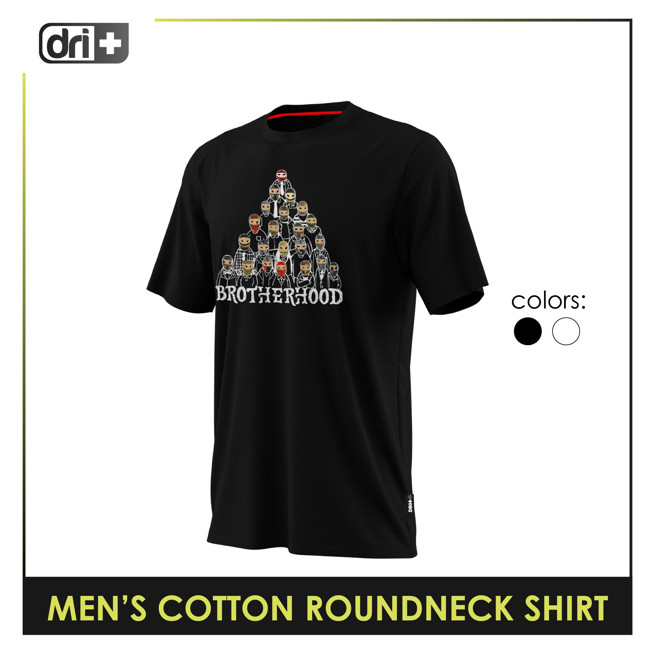 Dri Plus Men’s Brotherhood Anti-Odor Sweat Wicking Light Cotton Roundneck Shirt 1 piece DUMSRC531