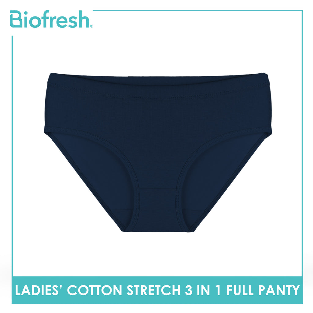 Biofresh Ladies' Antimicrobial Cotton Stretch Full Panty 3 pieces in a pack ULPRG621