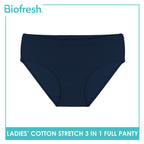 Biofresh Ladies' Antimicrobial Cotton Stretch Full Panty 3 pieces in a pack ULPRG621