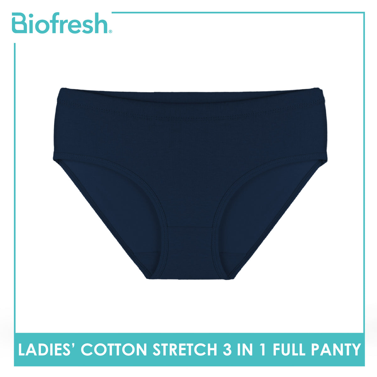 Biofresh Ladies' Antimicrobial Cotton Stretch Full Panty 3 pieces in a pack ULPRG621