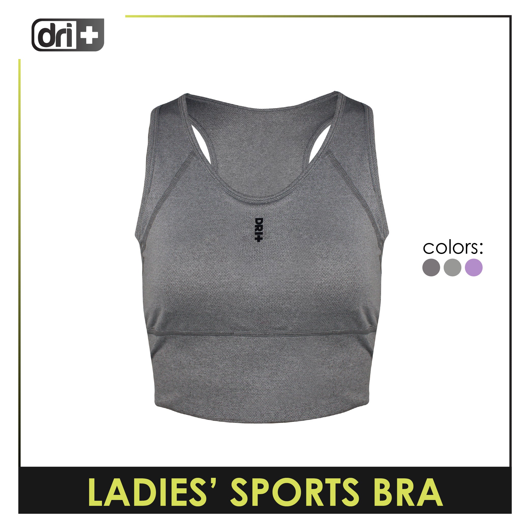 Dri plus Ladies’ Sports Bra 1 piece DULBR521