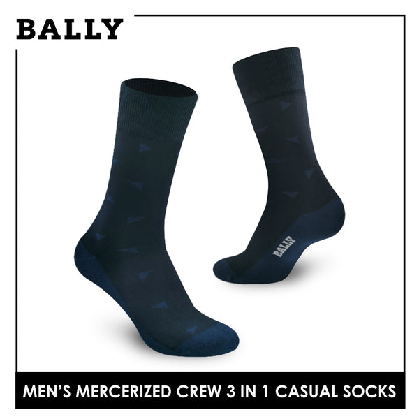 Bally Men's Mercerized Crew Thin Casual Socks 3 pairs in a pack YMMKG7