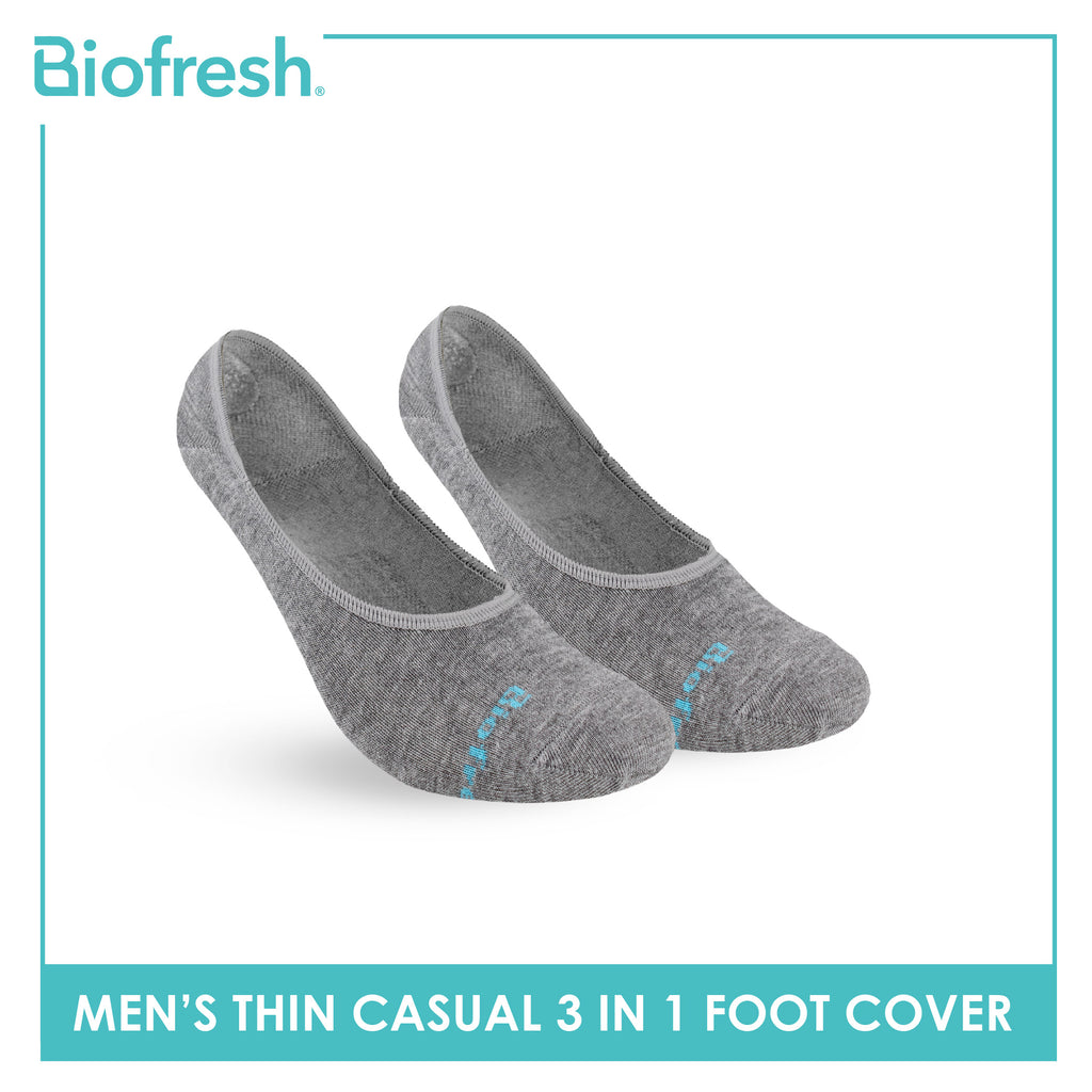 Biofresh Men’s Cotton Thin Casual Foot Cover With Heel Gel 3 pairs in a pack RMCFG5
