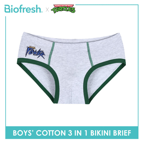 Biofresh | TMNT Boys’ Antimicrobial Cotton Bikini Brief 3 pieces in a pack NTBBKG531