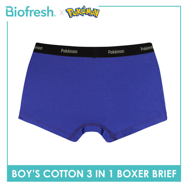 Biofresh | Pokemon Boys’ Antimicrobial Cotton Boxer Brief 3 pieces in a pack PKBBBG533