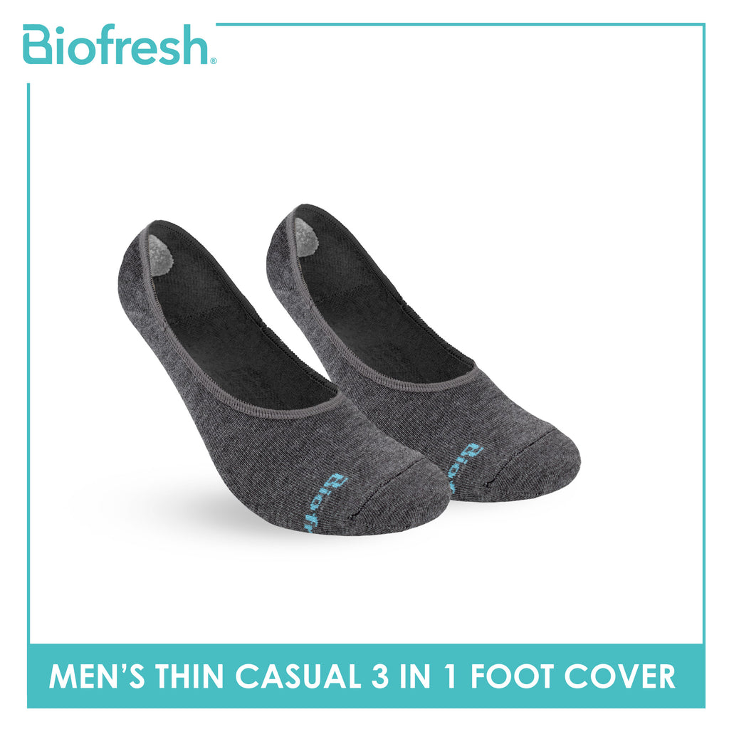 Biofresh Men’s Cotton Thin Casual Foot Cover With Heel Gel 3 pairs in a pack RMCFG5