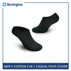 Burlington Men's Cotton Lite Casual No Show Socks 3 pairs in a pack BMFCCG3