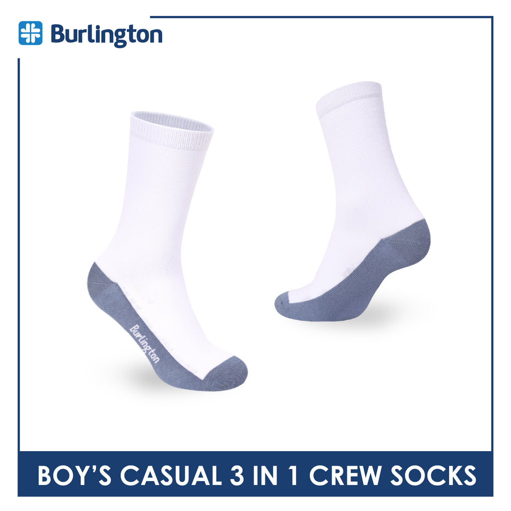 Burlington Boys’ Cotton Casual Crew Socks 3 pairs in 1 pack BBCKG84
