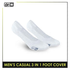 Dri Plus Cotton Lite Thin Casual  No Show Socks With Anti Slip Heel Gel 3 pairs in a pack DMCFG2