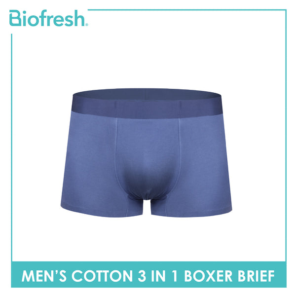 Biofresh Men's Antimicrobial Cotton Boxer Brief 3 pieces in a pack UMBBG521