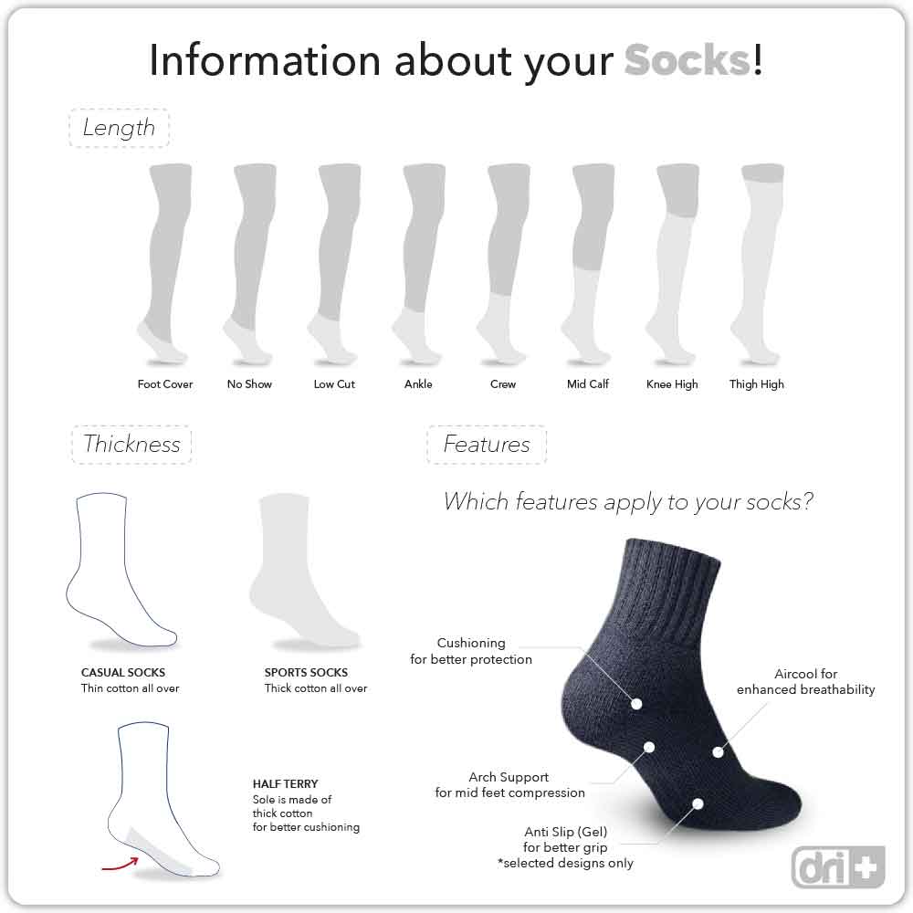 Dri Plus Cotton Lite Thin Casual  No Show Socks With Anti Slip Heel Gel 3 pairs in a pack DMCFG2