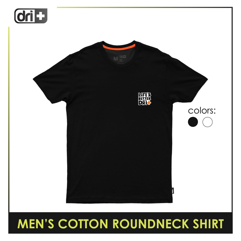 Dri plus Men's Cooltura Anti-Odor Sweat Wicking Cotton Roundneck Shirt 1 piece DUMSRC615