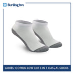 Burlington Ladies' Cotton Low Cut Lite Thin Casual Socks 3 pairs in 1 pack 621B