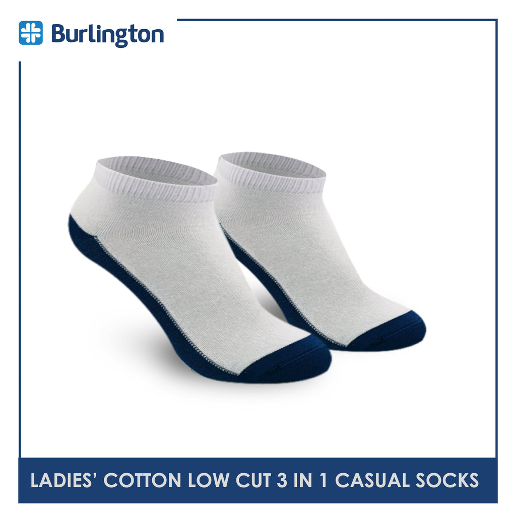Burlington Ladies' Cotton Low Cut Lite Thin Casual Socks 3 pairs in 1 pack 621B