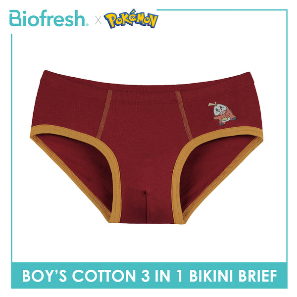 Biofresh | Pokemon Boys’ Antimicrobial Cotton Bikini Brief 3 pieces in a pack PKBBKG531