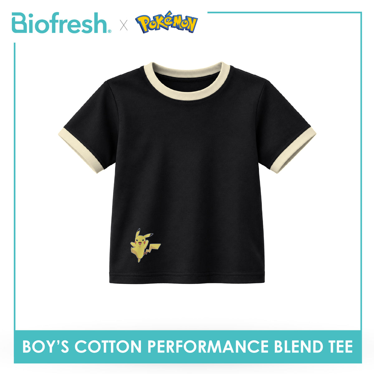 Biofresh | Pokemon Boys’ Antimicrobial Cotton Performance Blend Tee 1 piece PKBSR621