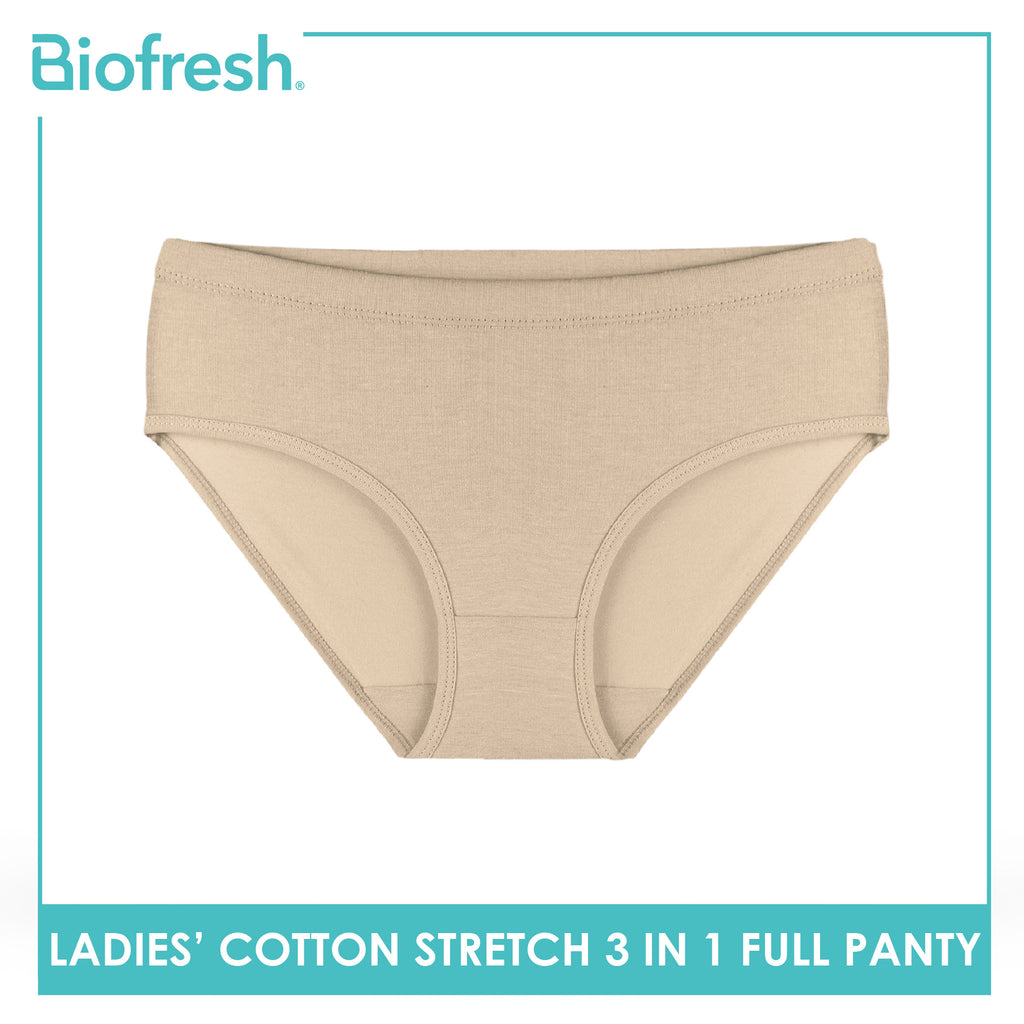 Biofresh Ladies' Antimicrobial Cotton Stretch Full Panty 3 pieces in a pack ULPRG621