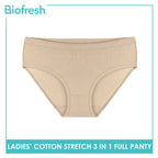 Biofresh Ladies' Antimicrobial Cotton Stretch Full Panty 3 pieces in a pack ULPRG621