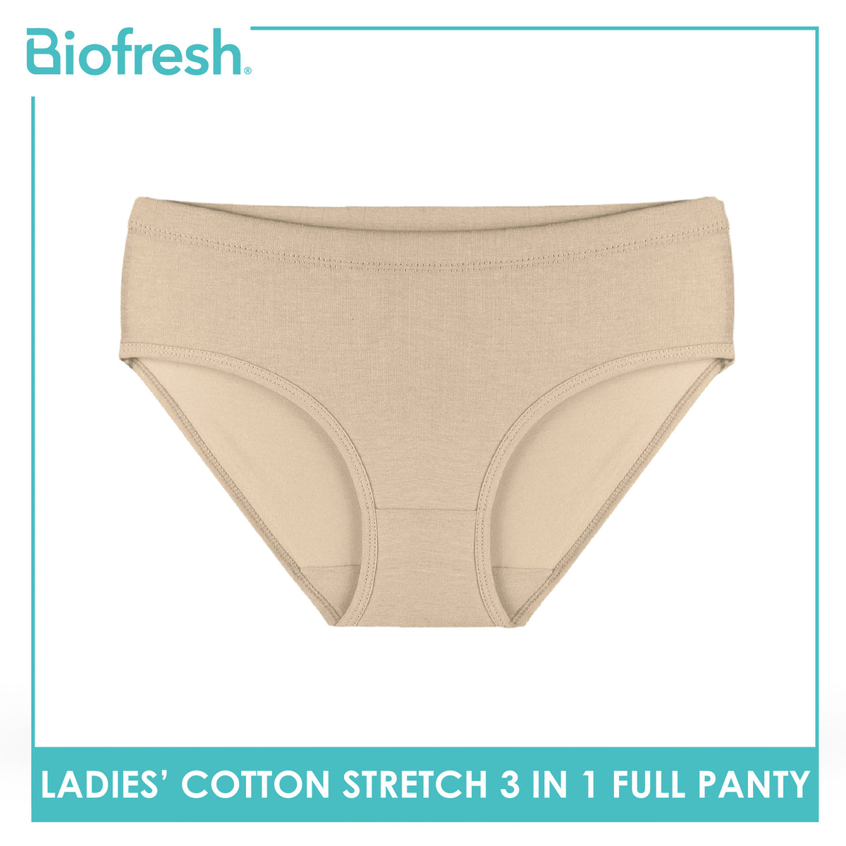Biofresh Ladies' Antimicrobial Cotton Stretch Full Panty 3 pieces in a pack ULPRG621