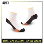 Dri Plus Boys Thin Casual Ankle Socks 3 pairs in a pack DBCKG6