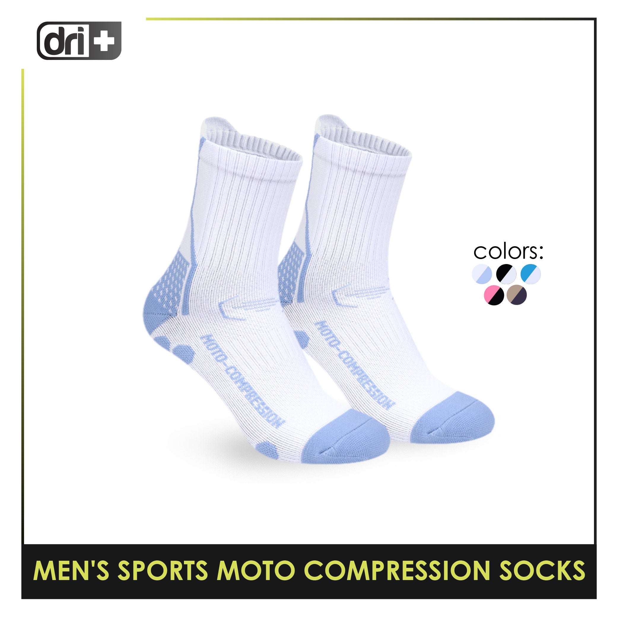 Dri plus Men’s Sports Moto Compression Socks 1 pair DMS631