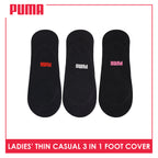 Puma Ladies' Cotton Lite Thin Casual Foot Cover 3 pairs in a pack PLFG1G