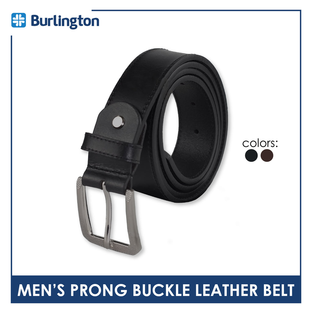 Burlington Men's Prong Buckle Genuine Leather Belt 1 piece JMLP512