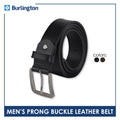 Burlington Men's Prong Buckle Genuine Leather Belt 1 piece JMLP512