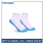Burlington Boys’ Cotton Casual Ankle Socks 3 pairs in 1 pack BBCKG81