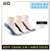 Dri Plus Boys Thin Casual Ankle Socks 3 pairs in a pack DBCKG7