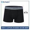 Burlington Men's Cotton Spandex Boxer Brief 1 piece GTMBBFS3 (Limited Time Offer)