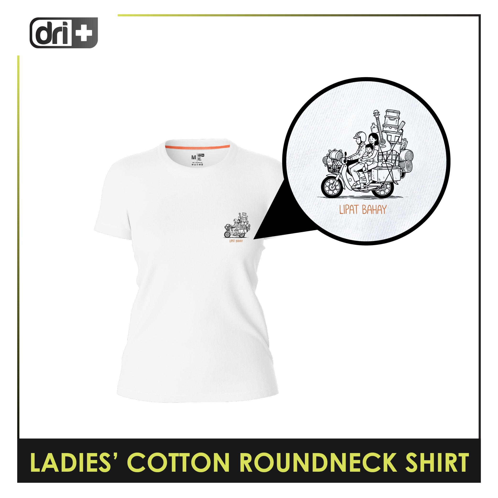 Dri plus Ladies’ Cooltura Anti-Odor Sweat Wicking Cotton Roundneck Shirt Collection 1 pc DULSRC611