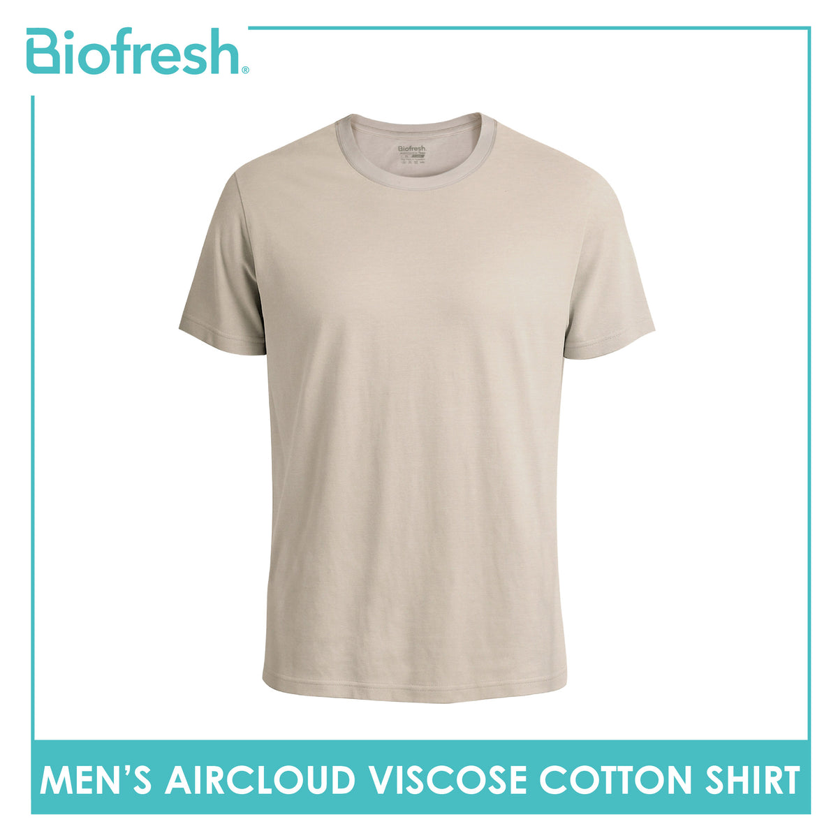 Biofresh Men's Antimicrobial Aircloud Viscose Cotton Roundneck Shirt 1 piece UMSPR531