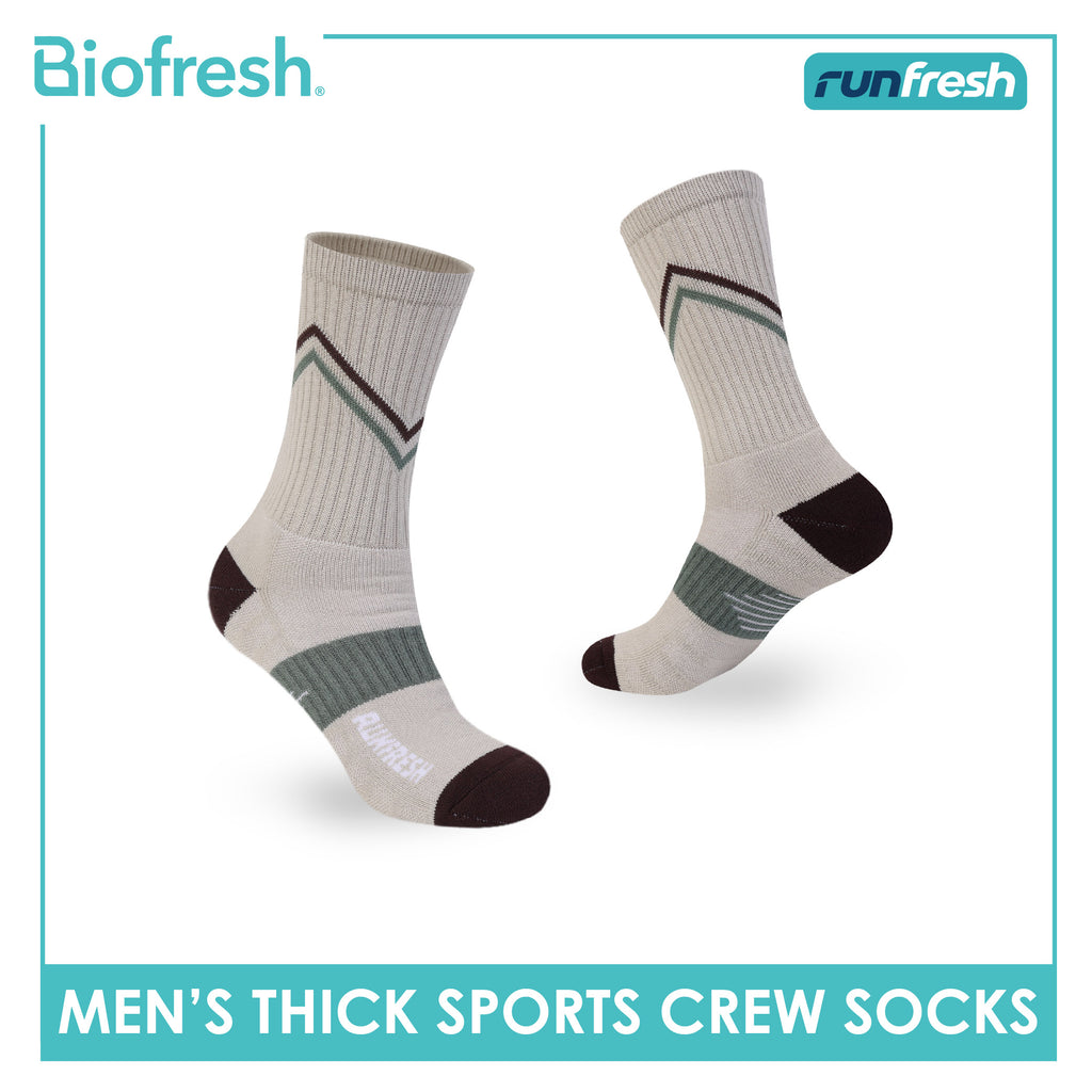 Biofresh Runfresh Men's Antimicrobial Cotton Thick Sports Crew Socks 1 pair RRMS611