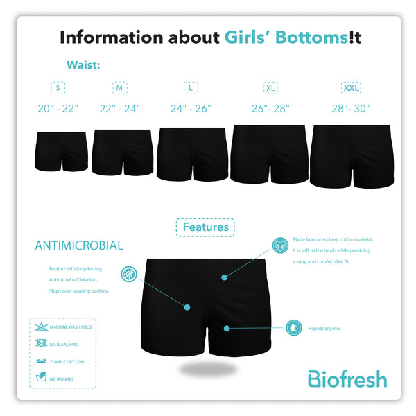 Biofresh Girls' Antimicrobial Cotton Boxer Pantylette 1 pc UGPX4201