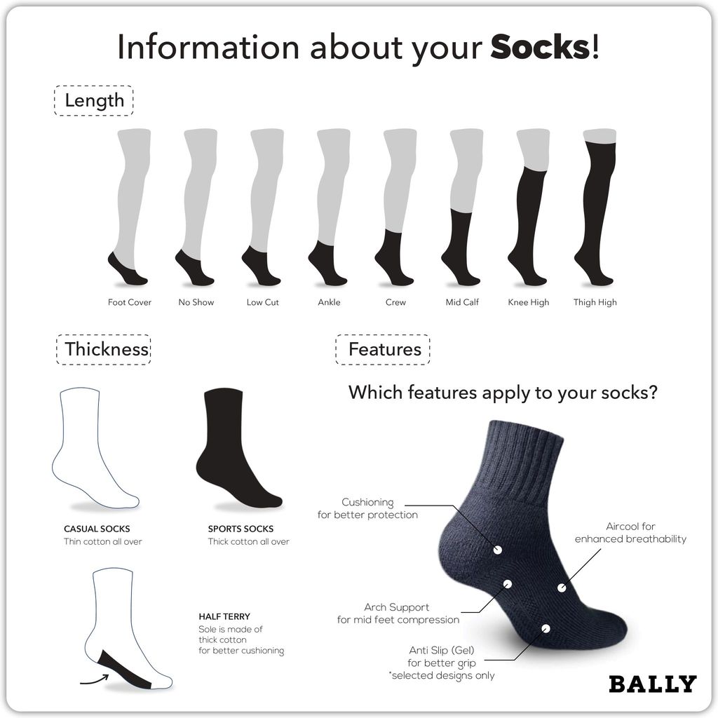Bally Men's Premium Cotton Thick Sports Low Cut Socks 3 pairs in 1 pack YMSKG4